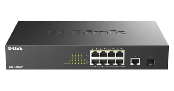 D-Link DGS-1010MP/E / Switch / Gigabitový / PoE / kovové provedení / černá (DGS-1010MP/E)