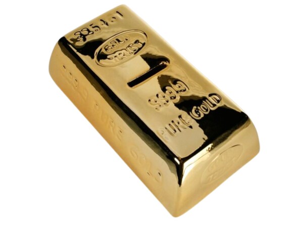Ootb.de Pokladnička zlatá cihla 16,5x8,5x5cm