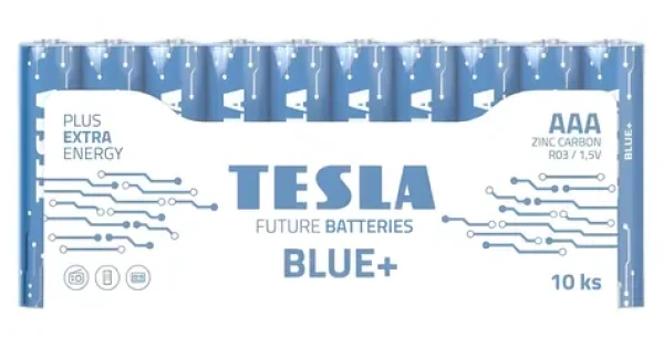 Tesla BLUE+ Zinc Carbon / Baterie mikrotužková AAA (R03) / 10 ks / fólie (15031010)