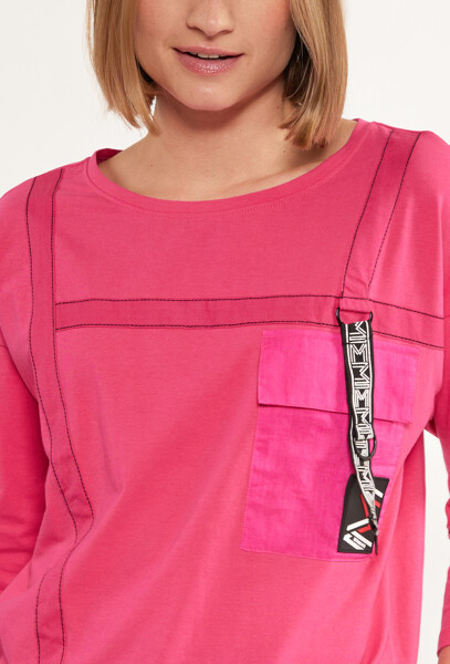 Monnari Trička Dámské tričko s ozdobným štítkem Pink XL