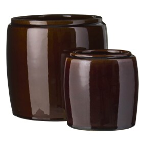 Ib Laursen Keramický obal na květináč Saigon Brown Small Větší, hnědá barva, keramika