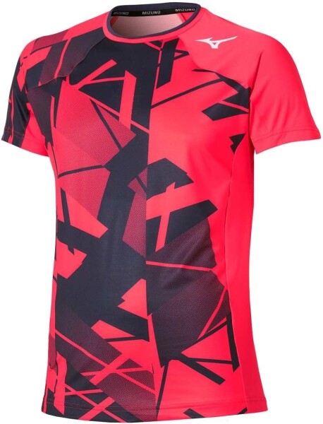 Mizuno Daybreakers Shadow Graphic SS Tee M Vibrant Red - Běžecké tričko Mizuno DB Shadow Graphic SS Tee 62GAC50166 Velikost textilu: M