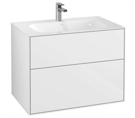 VILLEROY & BOCH - Finion Umyvadlová skříňka, 80x59x50 cm, 2 zásuvky, Glossy White F01000GF