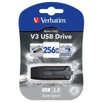 VERBATIM USB V3 256 GB černá / flash disk / USB 3.0 / R: 120 MBps / W: 25 MBps (49168)