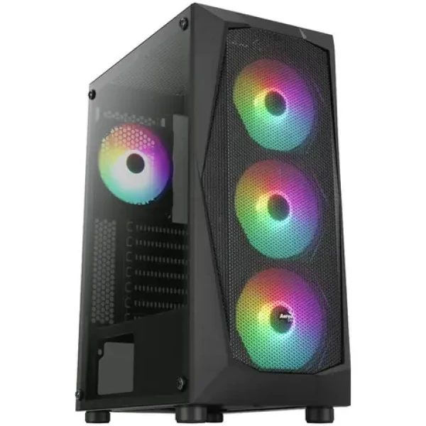 Aerocool Falcon V2 ARGB černá / ATX / 2x USB-A 3.0 / 1x USB-A 2.0 / 4x 120mm / bez zdroje / průhledná bočnice (ACCM-PV41142.11)