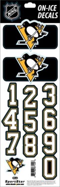 Sport Star Samolepky na helmu Pittsburgh Penguins NHL Decals Black