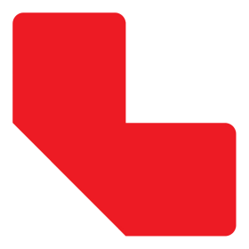 Djois podlahové samolepicí značení - tvar L, 10 x 5 cm, červené, 10 ks