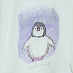 Tričko s dlouhým rukávem a aplikací tučňáka- bílé - 98 CREAMY