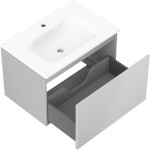 MEXEN/S - Orio koupelnová skříňka 70 cm s umyvadlem Vela, 1 šuplík, šedá mat/bílá mat 91A10-07047-1-BF62-W23M01