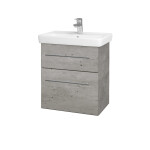 Dřevojas - Umyvadlová skříňka GO SZZ2 55 - D01 Beton / Úchytka T02 / D01 Beton 148324B