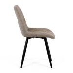 Židle jídelní, krémová látka, nohy černý kov