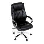 Kancelářské křeslo, houpací mechanismus, černá ekokůže, KA-F1385 BK
