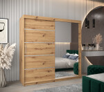 Šatní skříň Abi V2 Barva korpusu: Dub Sonoma, Rozměry: 200 cm, Dveře: Dub sonoma