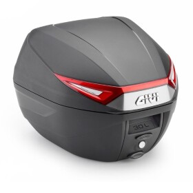 C30N kufr Givi černý, červené odrazky (Monolock s vlastní plotnou), objem 30 ltr.