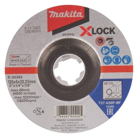 Makita E-00393 / Brusný kotouč na kov X-LOCK / 125x6mm (E-00393)