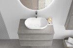 CERANO - Koupelnová skříňka Carole + deska pod umyvadlo Navira Pro - 36 mm - betonově šedá - 60x51,6x46 CER-668252