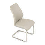 Židle jídelní, krémová ekokůže, pohupová podnož broušený nerez