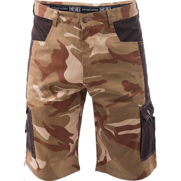 Kraťasy Crambe pánské z lehkého T/C twillu béžové camouflage DOPRODEJ!!! S - béžové