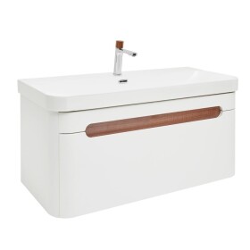 Koupelnová skříňka s umyvadlem a baterií SAT Fusion 97,5x43x45 cm bílá matná mat SATFUSION100WUBA SATFUSION100WUBA