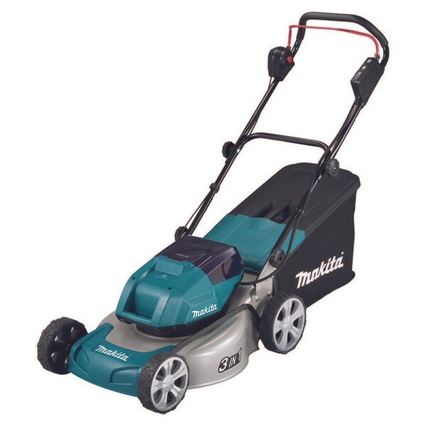 Makita DLM463Z / Aku Sekačka na trávu / 2x 18V / 3300 ot-min / až 800 m2 / záběr 46 cm / koš 60 l / Bez aku (DLM463Z)