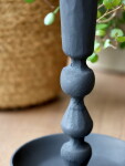 Chic Antique Kovový svícen Antique Black 14,5 cm, černá barva, kov