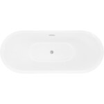 MEXEN/S - Lotos volně stojící vana 140 x 75, bílá/černá, sifon a přepad nikl kartáčovaný 52051407775-97