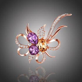 Exkluzivní brož Swarovski Elements Manfredonia - květina, Barevná/více barev