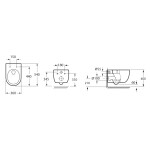 Bruckner - GLANZ závěsná WC mísa, Vortex Rimless, 36x54cm, bílá 201.336.4