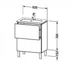 DURAVIT - L-Cube Umyvadlová skříňka Compact, 86x62x39 cm, 2 zásuvky, lesklá bílá LC667302222