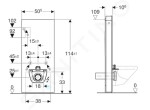 GEBERIT - Monolith Plus Sanitární modul pro závěsné WC, 114 cm, spodní přívod vody, vzhled betonu 131.231.JV.7