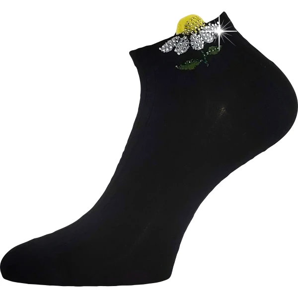 LONKA Ponožky dámské elegantní FLITANA 02 s kamínky ČERNÉ (3 páry) 35-38 126886