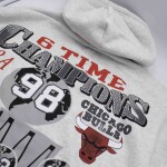 Mitchell & Ness Pánská mikina Chicago Bulls NBA 6 Time Champs Hoodie Silver Marle Velikost: S