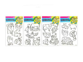 Předlohy na malování na sklo s vyvýšenou konturou - farma 30 x 21 cm