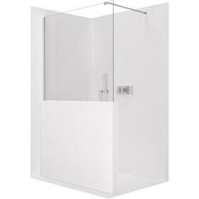 CERANO Sprchová zástěna Walk-in Onyx Half Cube L/P - 8 mm - hranatá vzpěra - chrom, transparentní sklo - 80x100 cm