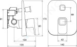 RAVAK - 10° Vanová baterie TD 065.00 pod omítku, pro R-box, chrom X070070