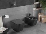 MEXEN/S - Teo Závěsná WC mísa černá mat včetně sedátka soft-close duroplastu, černá lesk 30850685
