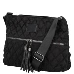 Dámská prošívaná crossbody kabelka s třásněmi Yana, černá