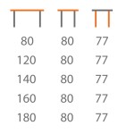 Jídelní stůl Split Barva korpusu: Dub - sonoma, Rozměry: 180 cm, Hloubka: 80 cm