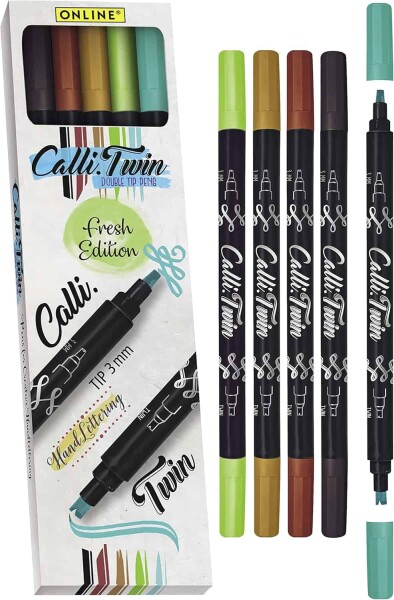 ONLINE Calli.Twin Fresh Set 5 ks oboustranné kaligrafické fixy