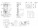 GEBERIT - Duofix Set předstěnové instalace, klozetu a sedátka Villeroy Boch, tlačítka Sigma01, DirectFlush, SoftClose, CeramicPlus, lesklý chrom SANI11CK1100