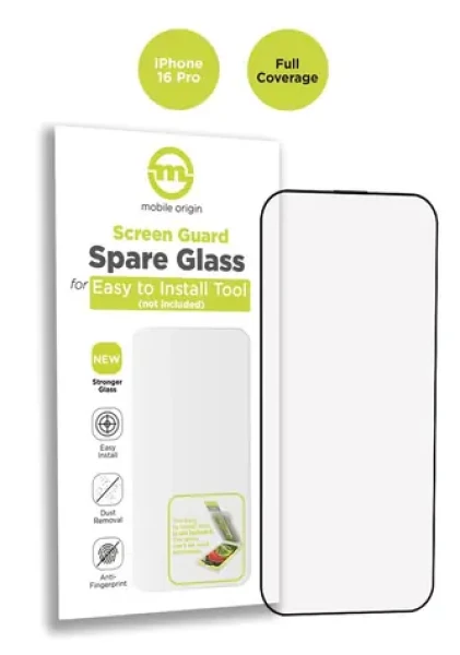 Mobile Origin Screen Guard Spare Glass Full Coverage pro Apple iPhone 16 Pro / náhradní sklo pro instalační sadu (SGA-SP-F-i16Pro)