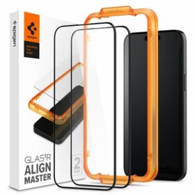 Spigen Glass tR AlignMaster 2 Pack ochranné sklo pro Apple iPhone 15 Pro FC černá / 2 ks (AGL06895)