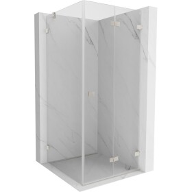 MEXEN/S - Lunar-F sprchový kout skládací dveře pravá 80 x 80, transparent, nikl kartáčovaný 836-080-080-97-00-P