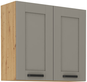Horní skříňka Luna 80 G-72 2F Barva korpusu: Dub artisan, Barva dvířek: Clay Grey
