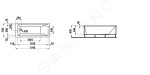 Laufen - Pro Vana s konstrukcí a čelním panelem pravým, 1700x700 mm, bílá H2309560000001