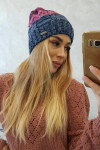 Fleecová čepice Dolores K303 denim+růžová+tmavě fialová UNI