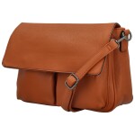 Trendy dámská koženková crossbody kabelka Rosica, hnědá