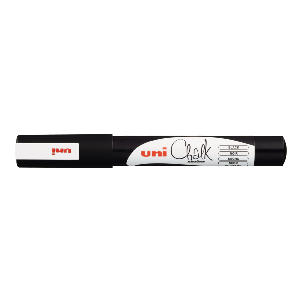 Uni Chalk PWE-3MS křídový popisovač černý 0,9-1,3 mm