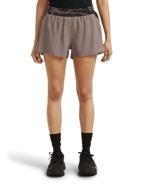 Dámské merino kraťasy ICEBREAKER Wmns 125 ZoneKnit Speed 3" Shorts, Porcini/Black/Aop velikost: XL