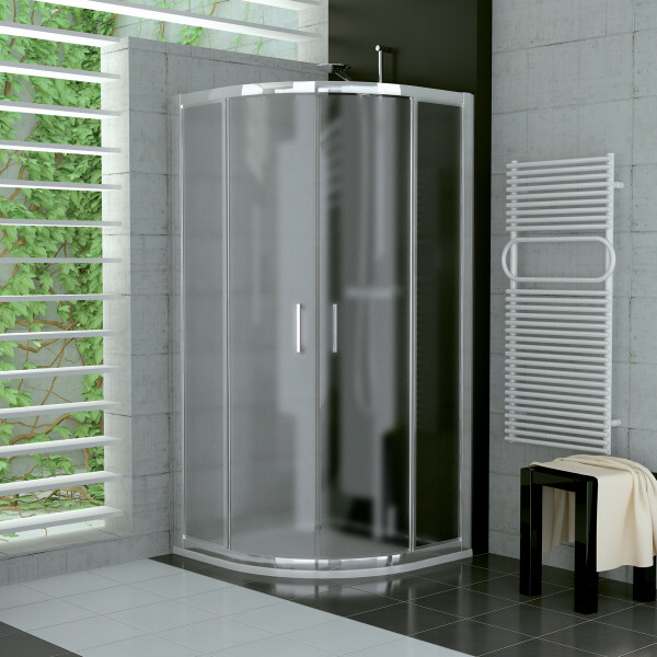 SanSwiss TER550805022 Sprchový kout čtvrtkruhový 80×80 cm, aluchrom/durlux